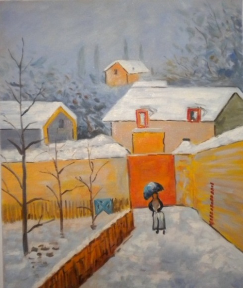 store falso d'autore Snow louve di Alfred Sisley